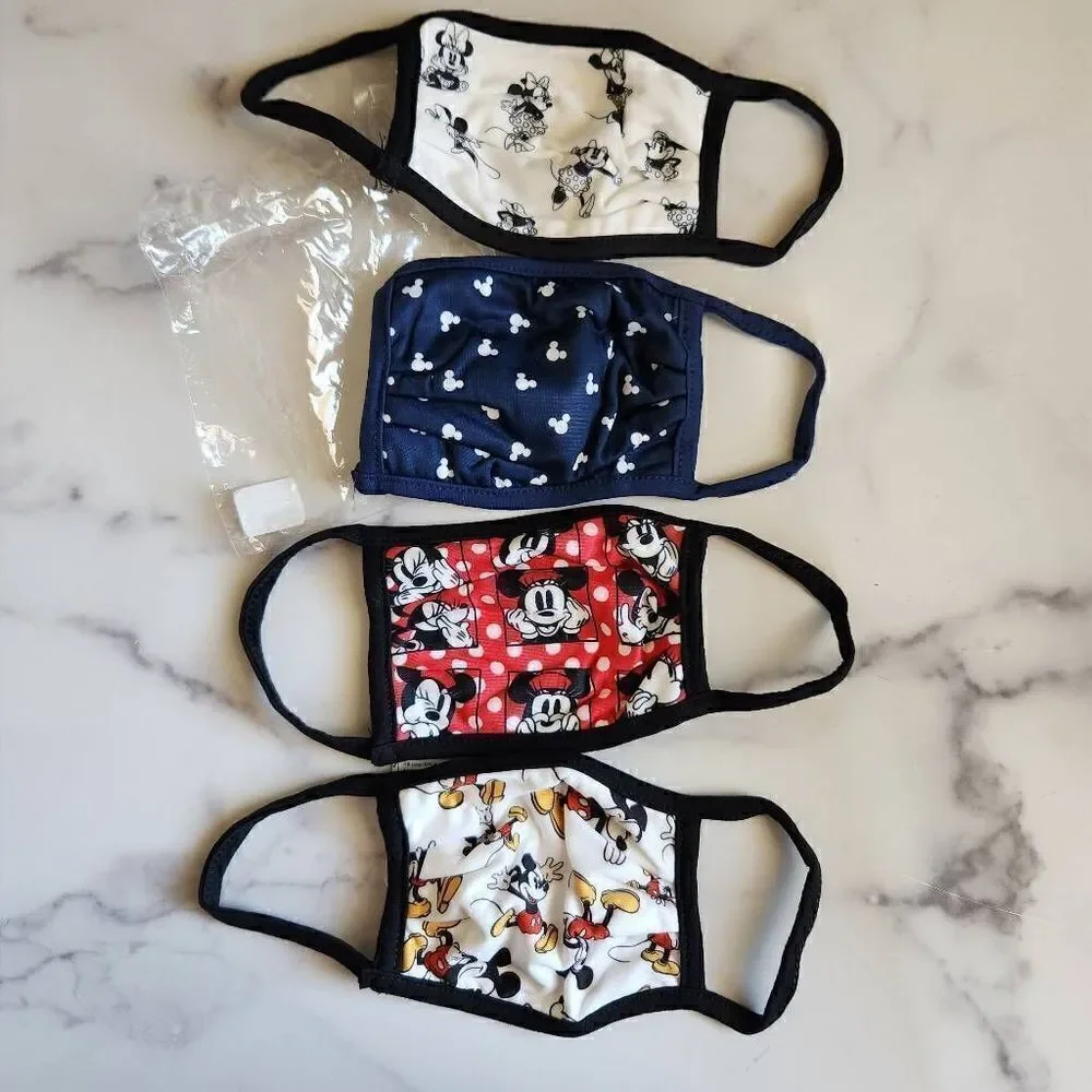 Disney Mickey Minnie mouse masks kids New 4 piece bundle polka dot